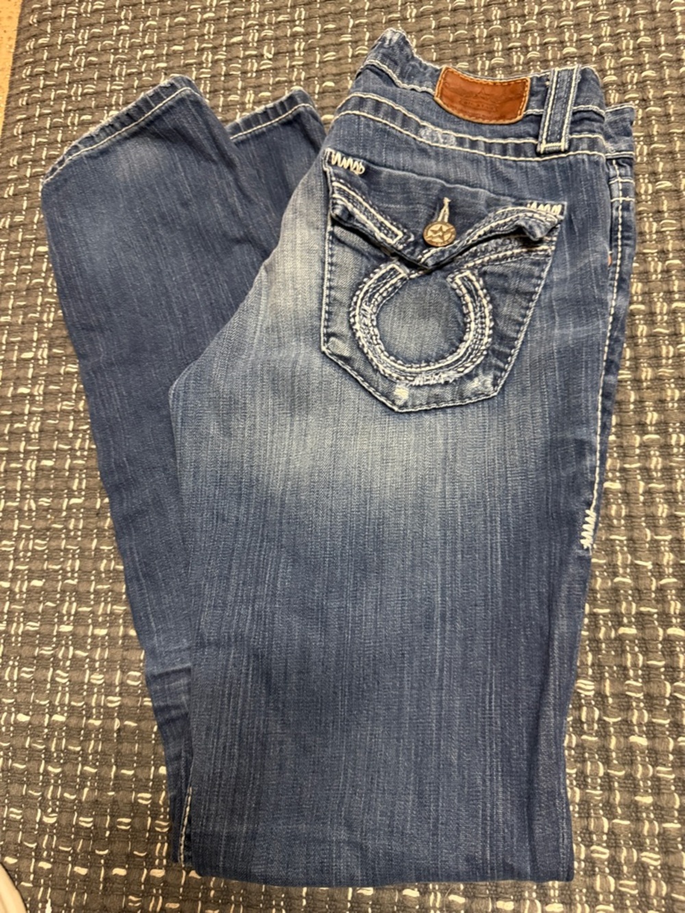 Big Star Women's Medium Blue Boot Cut Jeans with Braided Pocket